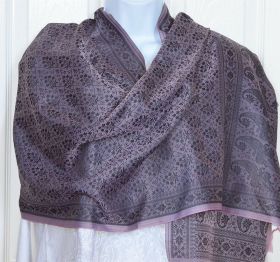 Banaras Silk Woven Paisley Floral Design Stole Wrap