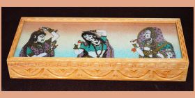 Designer Wood Gemstone Painting Jewelry Box