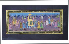 King Procession Silk Miniature Painting