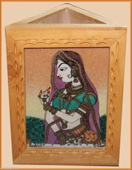 Gemstone Painting Wood Triangle Pen Holder