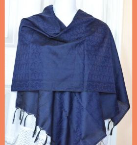 Banaras Silk Woven Paisley Floral Design Stole Wrap