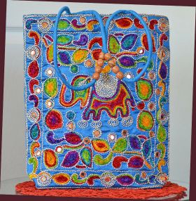 Embroidered Elephant Paisley Tote, Shoulder Bag, Hand Bag