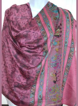 Elephant Design Pashmina Silk Blend Shawl Wrap