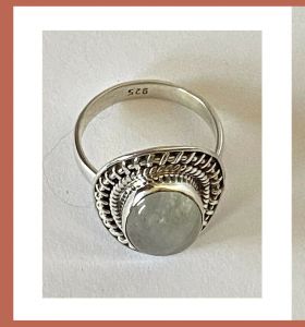 Artisan Created Hand Crafted Moonstone Sterling Silver Ring 