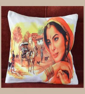 White Silk Polyester Digital Printing Pillow Cover