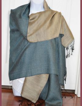 Handwoven Double Sided Silk Shawl Wrap 