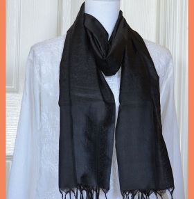 Banaras Silk Woven Paisley Floral Design Stole Wrap