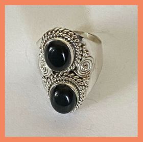 Artisan Created Hand Crafted Natural Black Onyx Sterling Silver