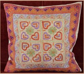 Stone Washed Cotton Embroidery Pillow Cover