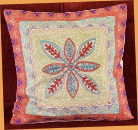 Stone Washed Cotton Embroidered Pillow Cover