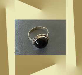 Artisan Created Hand Crafted Natural Black Onyx Sterling Silver