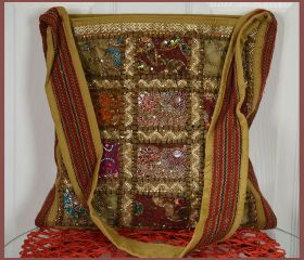 Hand Made from Vintage Hand Embroidered Patches Sling Bag, Shoulder Bag 