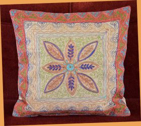 Stone Washed Cotton Embroidered Pillow Cover