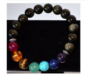 Golden Obsidian 7 Chakra Gemstone Bracelet