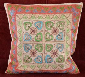 Stone Washed Cotton Embroidery Pillow Cover