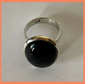 Artisan Created Hand Crafted Natural Black Onyx Sterling Silver Ring