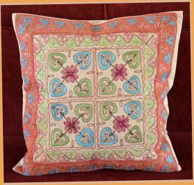 Stone Washed Cotton Embroidery Pillow Cover