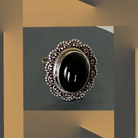 Artisan Created Hand Crafted Natural Black Onyx Sterling Silver Ring