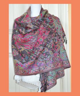 Handwoven Paisley Design Shawl Wrap 