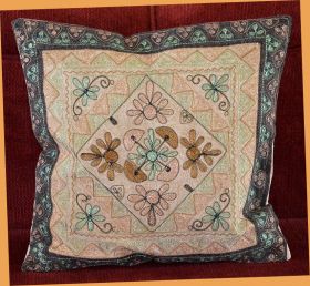 Stone Washed Cotton Embroidered Pillow Cover