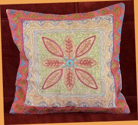 Stone Washed Cotton Embroidered Pillow Cover