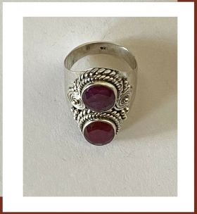 Artisan Created Hand Crafted Natural Ruby Sterling Silver Ring