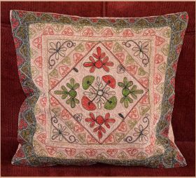 Stone Washed Cotton Embroidered Pillow Cover