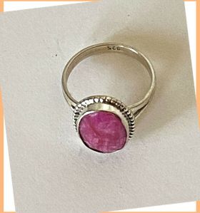 Artisan Created Hand Crafted Natural Ruby Sterling Silver Ring