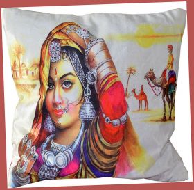 Pink Silk Polyester Digital Printing Pillow Cover