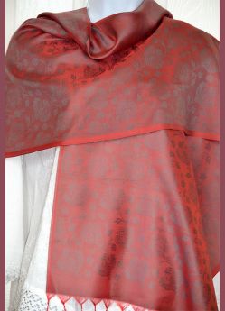 Banaras Silk Woven Paisley Floral Design Stole Wrap