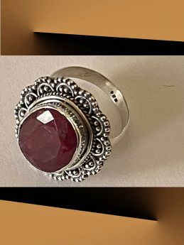 Artisan Created Hand Crafted Natural Ruby Sterling Silver Ring