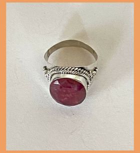 Artisan Created Hand Crafted Natural Ruby Sterling Silver Ring 