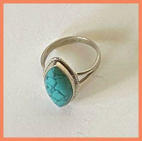 Artisan Created Hand Crafted Natural Turquoise Sterling Silver Ring