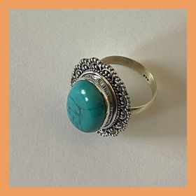 Artisan Created Hand Crafted Natural Turquoise Sterling Silver Ring