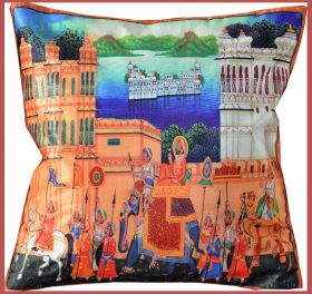 Brown Silk Polyester Digital Printing Pillow Cover