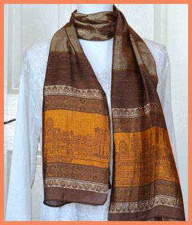 Woven Angkor Wat Temple Silk Stole