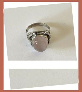 Artisan Created Hand Crafted Natural Rose Quartz Sterling Silver Ring