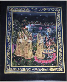 Radha Krishna Miniature Natural Color Painting