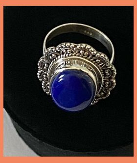 Artisan Created Hand Crafted Lapis Lazuli Sterling Silver Ring