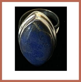 Artisan Created Hand Crafted Blue Lapis Lazuli Sterling Silver Ring