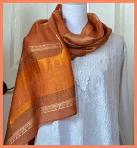 Woven Angkor Wat Temple Silk Stole