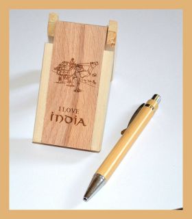 Engraved Pen Holder With Clock 