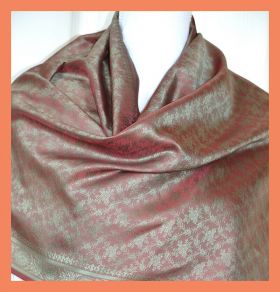 Banaras Silk Woven Paisley Floral Design Stole Wrap