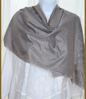 Banaras Silk Woven Paisley Floral Design Stole Wrap