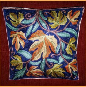 Chain Stitch Ari Work Hand Crafted Pillow Cover