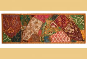 Hand Embroidered Antique Patches Wall Tapestry Runner Throw