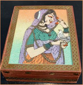 Wood Gemstone Painting Jewelry Box