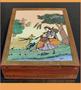 Wood Gemstone Painting Jewelry Box
