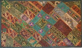 Hand Embroidered Antique Patches Sequin Work Wall Tapestry