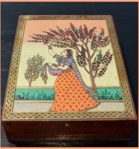Wood Gemstone Painting Jewelry Box